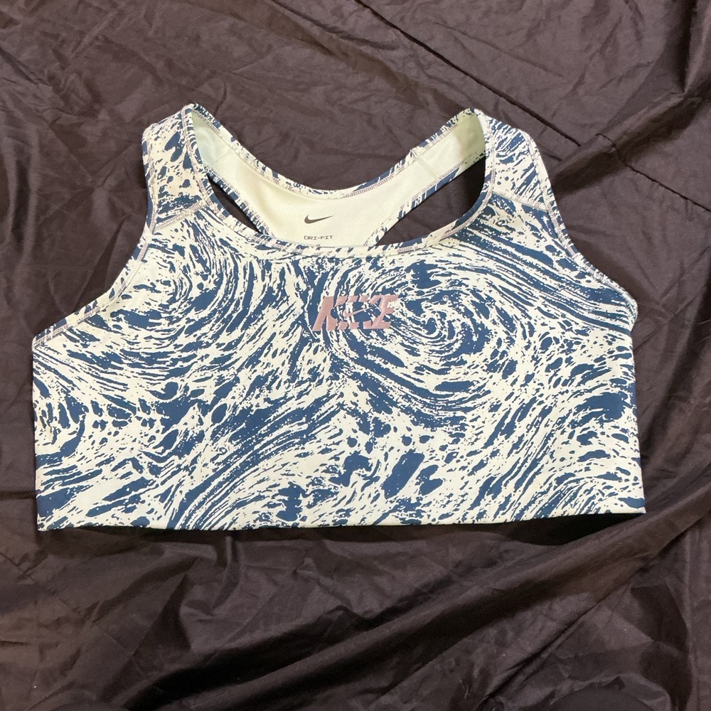 Nike Marble Pattern Blue and White Sports Bra
